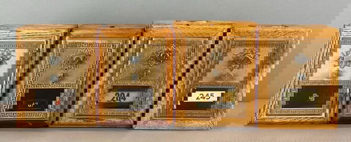 Group of 4 Antique US Post Office Box Door Coin Banks