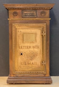 Antique US Mail Chute Brass Postal Letter Box