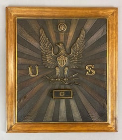 Antique US Post Office Box Federal Eagle Door