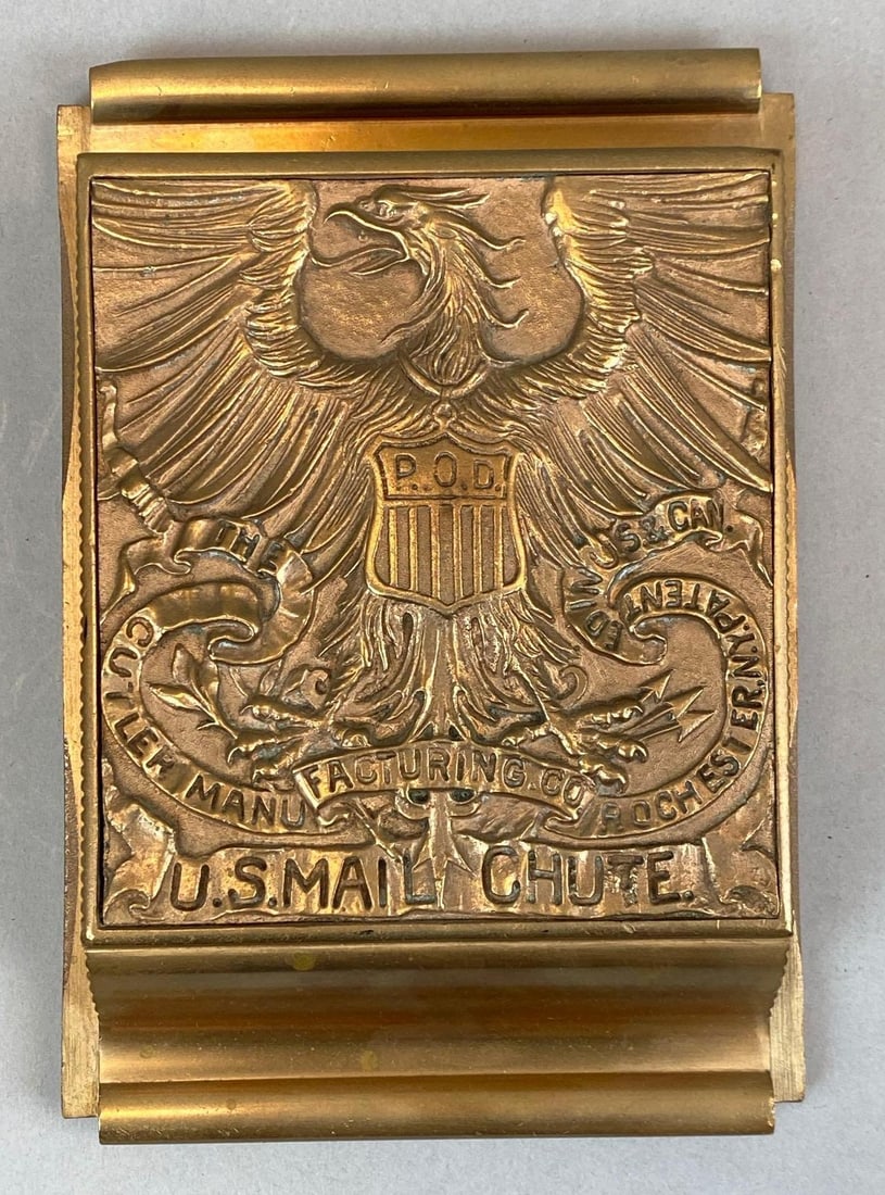 Antique Cutler US Mail Postal Federal Eagle Chute (1 of 3)