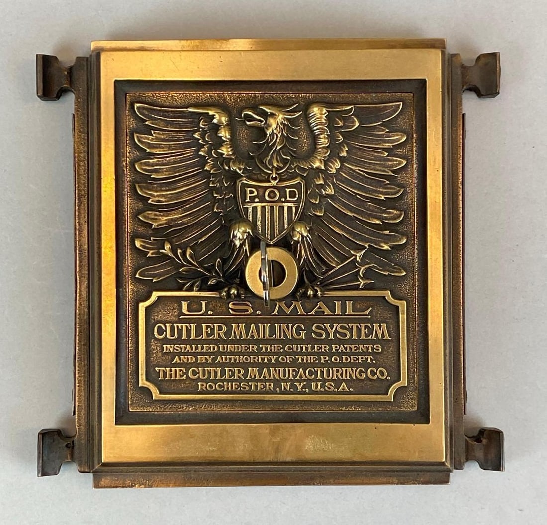 Antique Cutler US Post Office Mail Federal Eagle Chute (1 of 2)