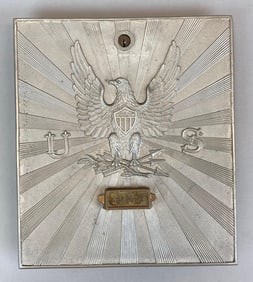Antique US Post Office Box Federal Eagle Door