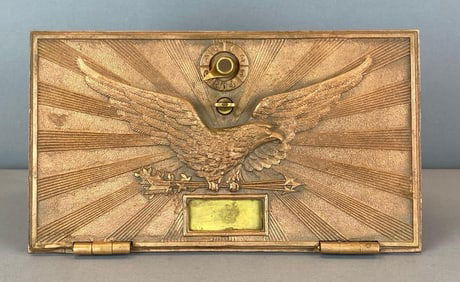 Antique US Post Office Box Federal Eagle Door