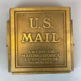 Antique US Mail Chute Brass Cover