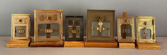 Group of 6 Antique US Post Office Box Doors