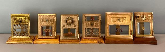 Group of 6 Antique US Post Office Box Doors