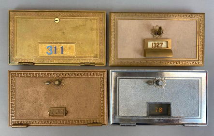 Group of 4 Antique US Post Office Box Doors