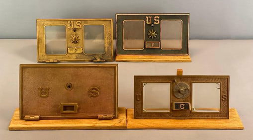 Group of 4 Antique US Post Office Box Doors
