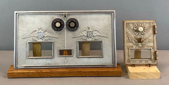 Group of 2 Antique US Post Office Box Federal Eagle Doors