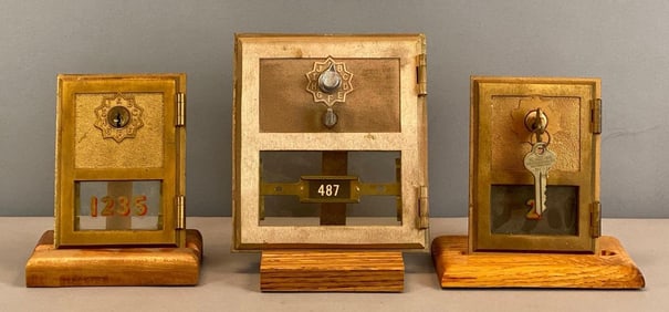 Group of 3 Antique US Post Office Box Doors