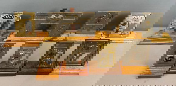 Group of 8 Antique US Post Office Box Doors