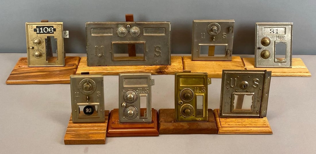 Group of 8 Antique US Post Office Box Doors (1 of 3)