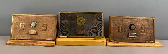 Group of 3 Antique US Post Office Box Doors