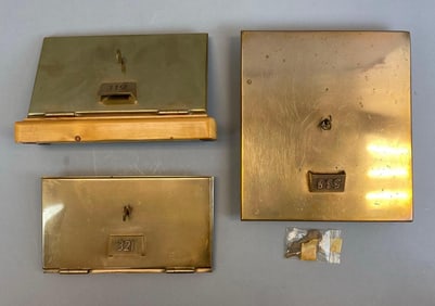 Group of 3 Antique US Post Office Box Doors