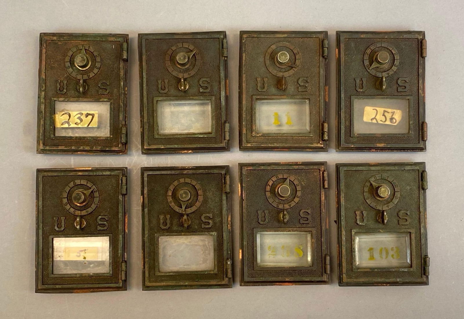Group of 8 Antique US Post Office Box Doors (1 of 3)
