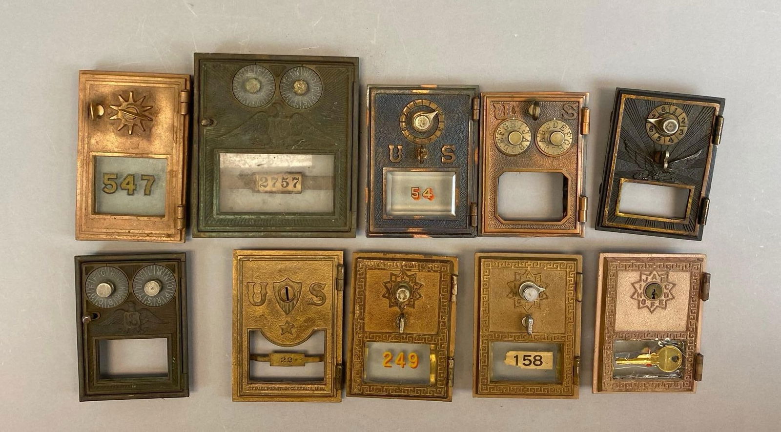 Group of 10 US Post Office Box Doors (1 of 3)