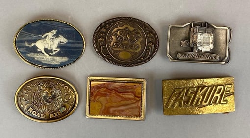 Group of 6 Vintage Belt Buckles