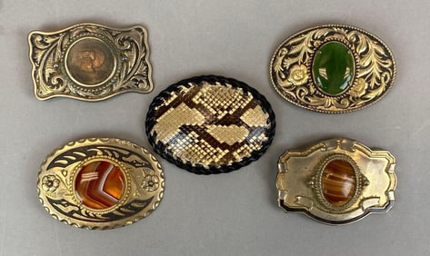 Group of 5 Belt Buckles