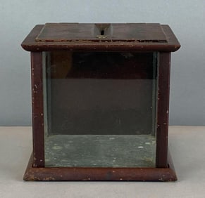 Antique Painted Metal Cash Register Receipt Box