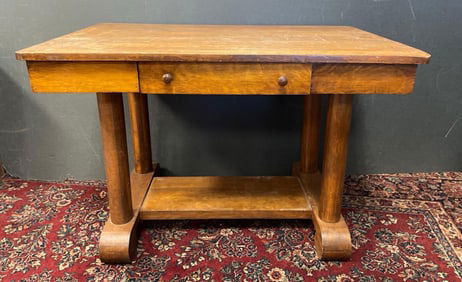 Antique Arts and Crafts Wood Library Table