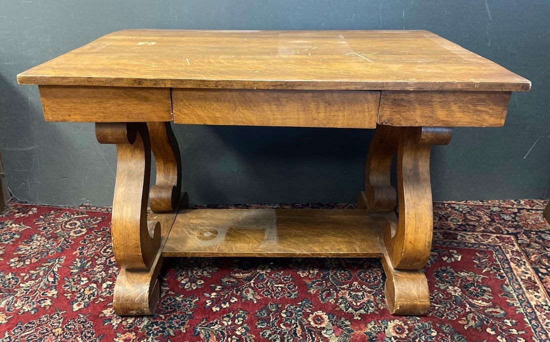 Antique Wood Library Table (1 of 4)