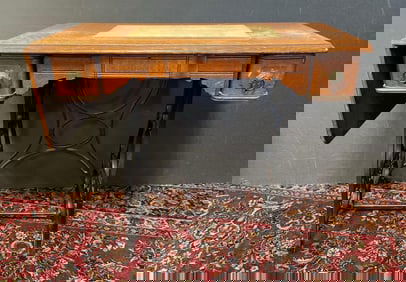 Antique New Home Quarter-Sawn Oak Sewing Machine Table