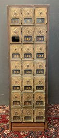 Antique Post Office Box Cabinet