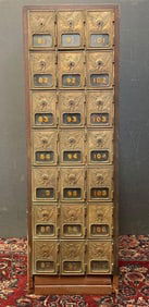 Antique Post Office Box Cabinet