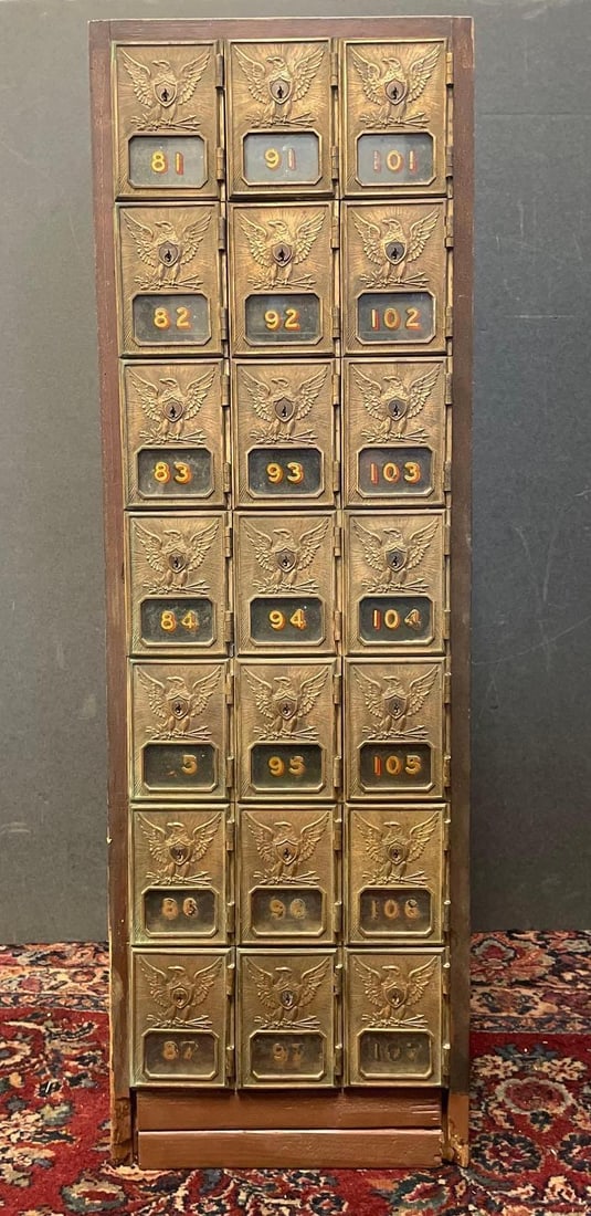 Antique Post Office Box Cabinet (1 of 5)