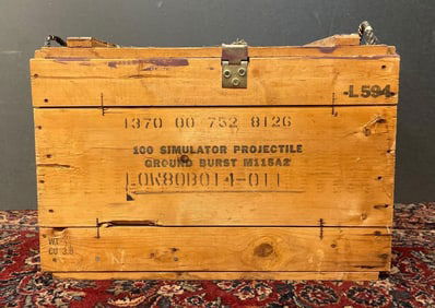 Vintage Military Simulator Projectile Wood Shipping Crate