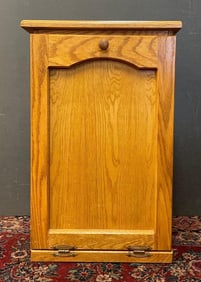 Oak Trash Can Cabinet