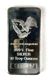 Engelhard Eagle 10 oz .999 Fine Silver Ingot/ Bar