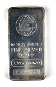 Engelhard 10 oz .999 Fine Silver Ingot/ Bar