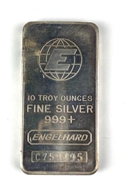 Engelhard 10 oz .999 Fine Silver Ingot/ Bar