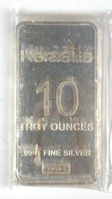 Heraeus 10 oz .999 Fine Silver Ingot/ Bar