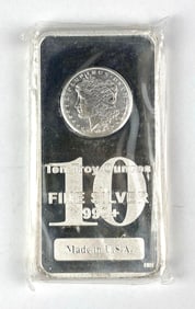 Highland Mint Morgan Design 10 oz .999 Fine Silver Ingot/ Bar