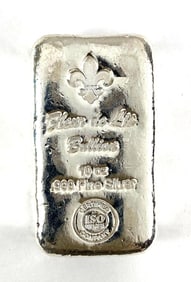 Fleur De Lis 10 oz .999 Fine Silver Ingot/ Bar