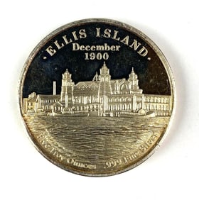1986 Ellis Island 5oz .999 Fine Silver Round
