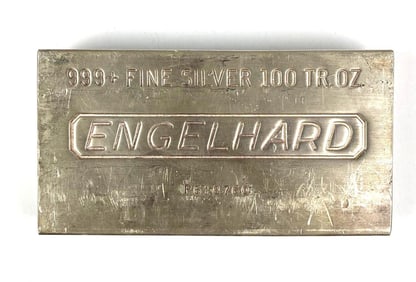 Engelhard 100 oz .999 Fine Silver Ingot/ Bar
