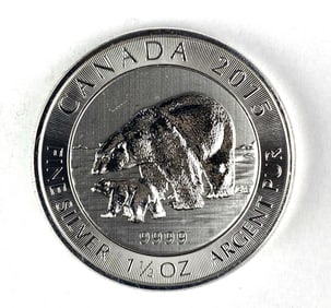2015 Canada $8 Polar Bear 1.5 oz .999 Fine Silver Coin