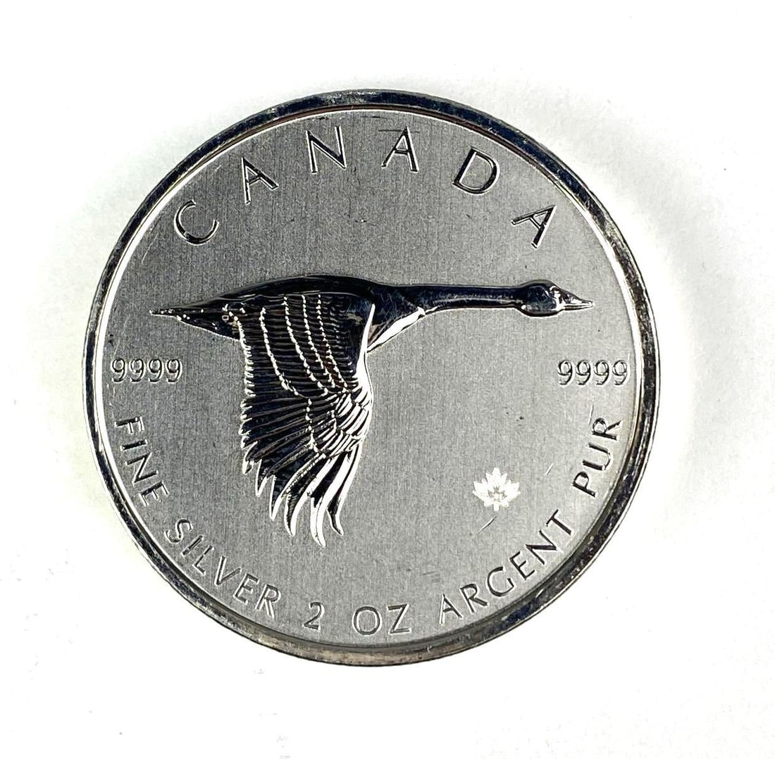 2020 Canada $10 Goose with Maple Leaf Privy 2 oz .999 Fine Silver Coin (1 of 2)