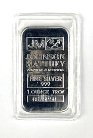 Johnson Matthey 1 oz .999 Fine Silver Ingot/ Bar