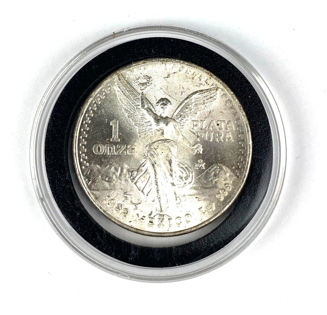 1982 Mexico Libertad 1 Onza 1 Oz .999 Fine Silver Coin: 1982 Mexico Libertad 1 Onza 1 Oz .999 Fine Silver Coin
