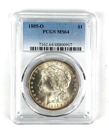 1885 O US Silver Morgan Dollar PCGS Graded MS64