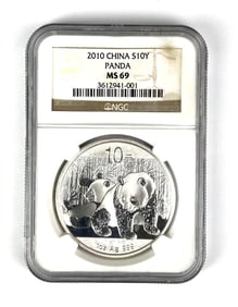 2010 China 10 Yuan Panda NGC Graded MS69