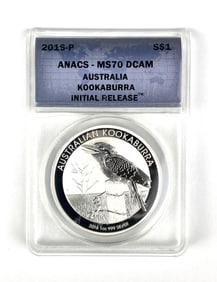 2016 Australian Kookaburra $1 ANACS Graded MS70 DCAM