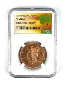 1968 Irish Penny Lucky Irish Penny NGC Graded