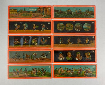 Group of Antique EP Magic Lantern Projector Slides
