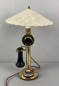 Antique American Bell Rotary Dial Candlestick Telephone Lamp