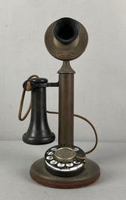 Antique American Telephone Rotary Dial Candlestick Telephone